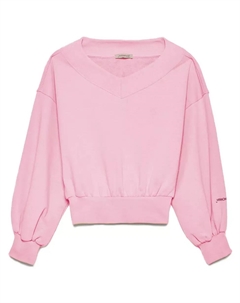 Шикарная розовая хлопковая толстовка с V-образным вырезом Hinnominate