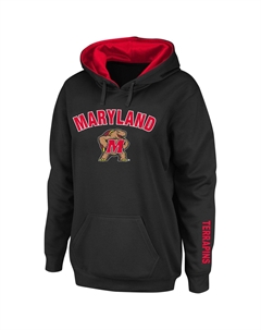 Женский черный пуловер с капюшоном Maryland Terrapins Arch & Logo 1 Colosseum