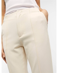 Брюки со складками спереди Flared Pleat-Front Pants IVA LISA, кремовый Object