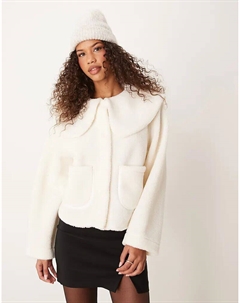 Куртка свободного кроя с воротником кремового цвета Asos design