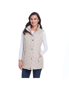 Женский стеганый длинный жилет смешанного типа, цвет Beechwood Weathercast