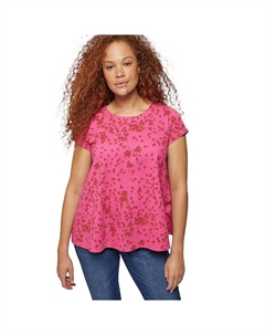 Женская трикотажная футболка трапециевидной формы больших размеров, цвет Tropical Raspberry Ellos