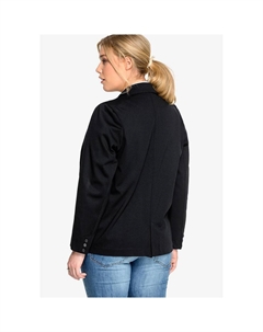 Женский вязаный блейзер на пуговицах больших размеров с понте, черный Ellos