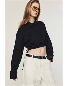 Короткая блузка с кулиской, черный H&m