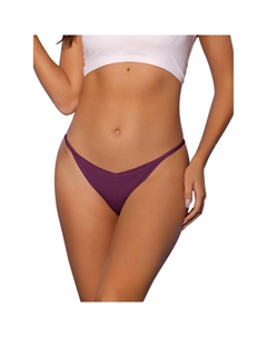 Женское нижнее белье с V-образной талией, невидимые дышащие стринги без следов со складками, цвет Dark Purple Allegra k