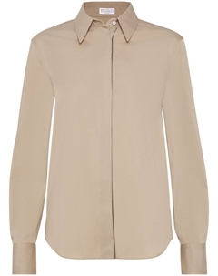 Поплиновая рубашка, нейтральный Brunello cucinelli