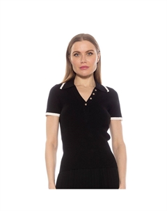 Женская трикотажная футболка-поло Diara, черный Alexia admor