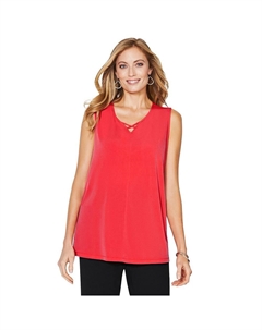 Женская вневременная туника-майка с перекрещенными перекрещивающимися ушками и принтом больших размеров больших размеров, цвет Cayenne Catherine's