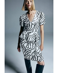 Рубашка с баской и пайетками, белый H&m