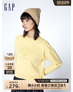 Пуловер женский с логотипом и вышивкой, черный Gap