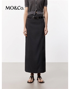 Юбка с прямым разрезом, темно-серый Moco