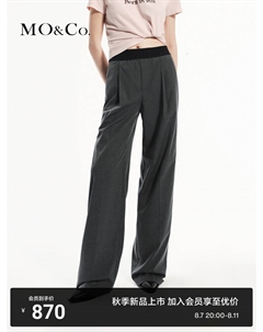 Брюки прямые Moanke с высокой талией, темно-серый Moco