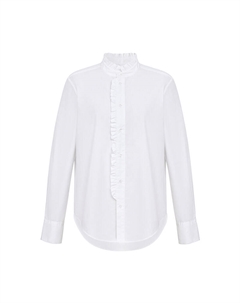 Однотонная женская рубашка с длинными рукавами и воротником, белый Deep breath