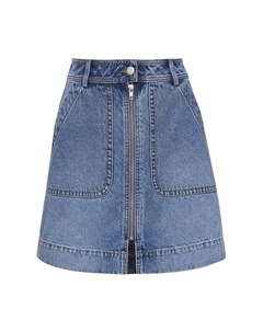 Юбка короткая на молнии, синий Deep breath