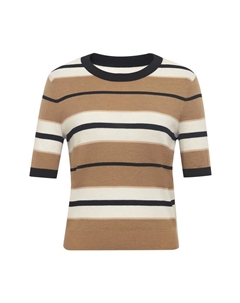 Свитер шерстяной в полоску, черно-белый Deep breath