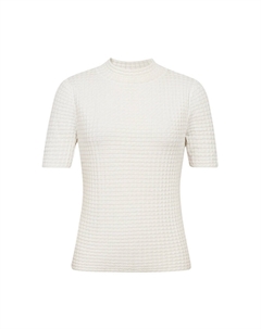 Свитер женский с воротником-сигаретой, белый Deep breath