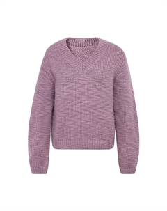 Пуловер шерстяной с простыми рукавами, фиолетовый Deep breath