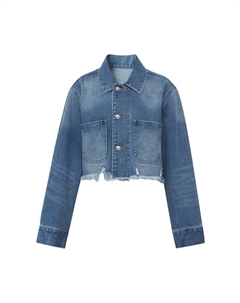 Куртка джинсовая короткая, синий Deep breath