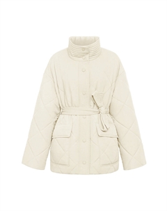 Хлопковая однотонная куртка с воротником-стойкой с поясом, черный Deep breath