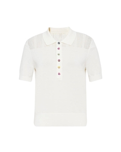 Свитер с пуговицами в стиле поло, белый Deep breath