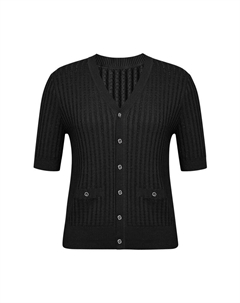 Вязаный кардиган с короткими рукавами, хаки Deep breath