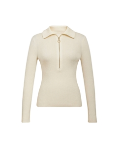 Свитер с верхними молниями и лацканами, белый Deep breath