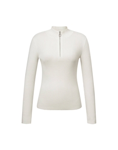 Свитер женский с полумолнией и длинными рукавами, черный Deep breath