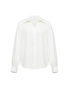 Однотонная женская рубашка с длинными рукавами и лацканами, зеленый Deep breath