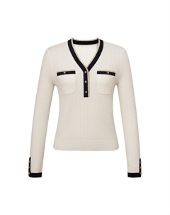 Ввязаный свитер короткий, белый Deep breath