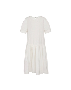 Простое платье-рубашка с короткими рукавами, кремовый Deep breath