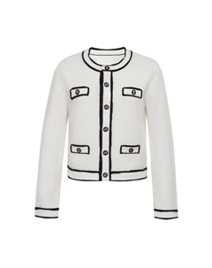 Кардиган с нашивкой, белый Deep breath