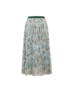 Плиссированная юбка средней длины, темно-синий Deep breath