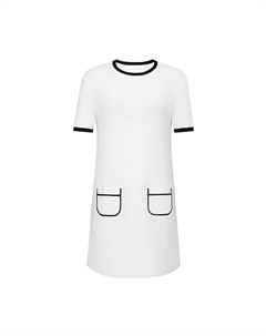 Платье с короткими рукавами и цветными блоками, белый Deep breath