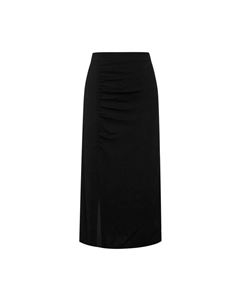 Однотонная юбка со складками и разрезами, черный Deep breath
