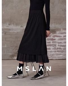Юбка сетчатая на шнурке, черный Mslan