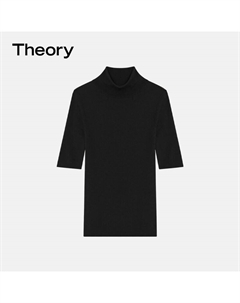 Рубашка женская Leenda с высоким воротником и короткими рукавами, черный Theory