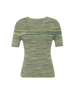 Бесшовный крашеный свитер с короткими рукавами, синий Deep breath