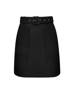 Юбка А-силуэта с большим карманом и поясом, синий Deep breath