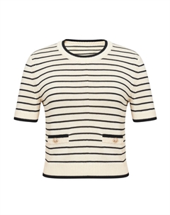 Свитер женский в короткую полоску, черный Deep breath