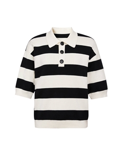 Полосатый свитер женский, черно-белый Deep breath