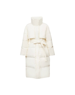 Пуховик с поясом, белый Deep breath