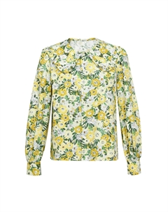 Цветной топ-рубашка из чистого хлопка, желтый Deep breath