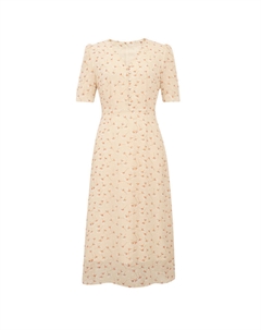 Платье в стиле ретро с пышными рукавами и цветочным принтом, черный Deep breath