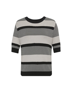 Свитер с короткими рукавами и полосками, черный Deep breath