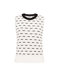 Свитер полосатый без рукавов, белый Deep breath