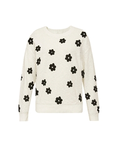 Шерстяной жаккардовый свитер с цветными блоками, белый Deep breath