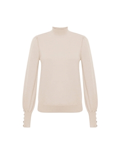 Женский кардиган с воротником-стойкой и пышными рукавами, красный Deep breath