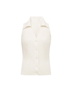 Простой однобортный жилет с открытыми плечами, белый Deep breath