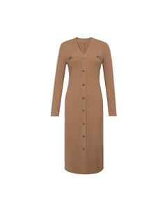 Маленькое прямое трикотажное платье, хаки Deep breath