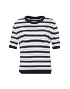 Пуловер полосатый с короткими рукавами, красный / синий Deep breath